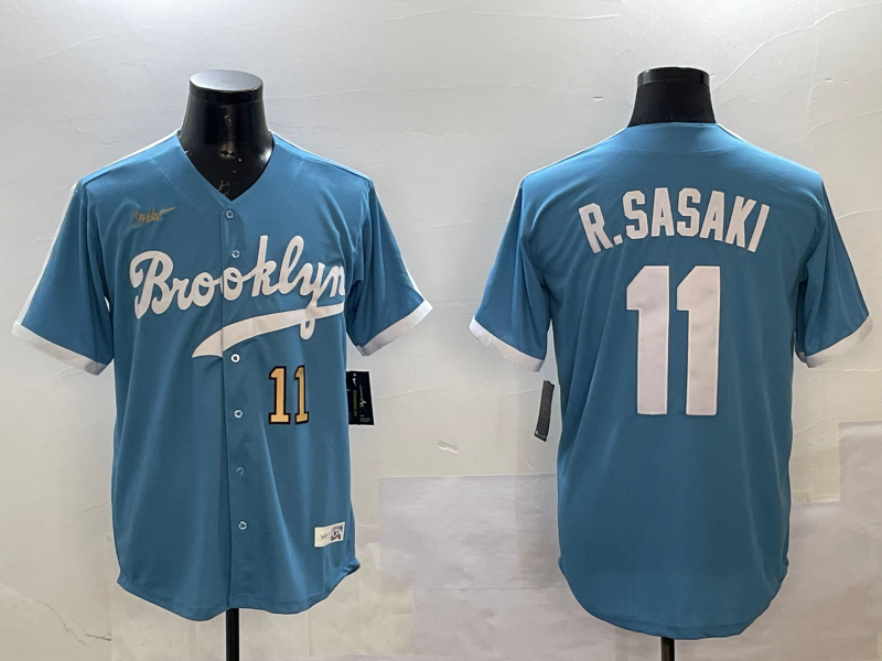 Men Los Angeles Dodgers #11 R Sasaki blue 2025 MLB nike jersey style 8
